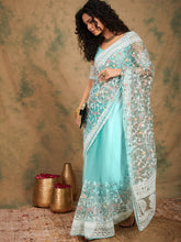 Womens Fashion Ethnic Sea Green Color Sarees-MLSHWSA1226SGR0ONE